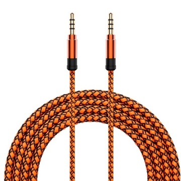 KABEL AUDIO AUX MINI JACK 3,5MM Oplot 4-pol 1.5m