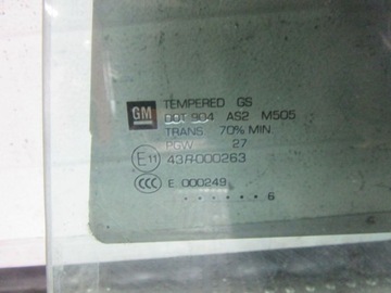 CADILLAC CTS III 2016 SKLO (OKNO) Z DVEŘE LEVÝ ZADNÍ