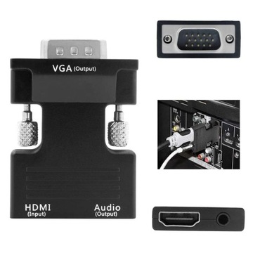 АДАПТЕР-ПРЕОБРАЗОВАТЕЛЬ ИЗ HDMI В VGA D-SUB + АУДИО