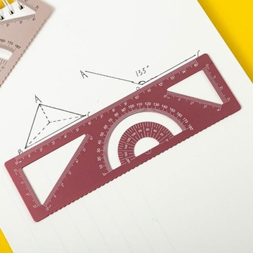 Wielofunkcyjna linijka narzędzie do rysowania stop aluminium kreatywne szablony czerwone