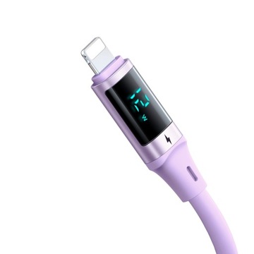 КАБЕЛЬ MCDODO С ДИСПЛЕЕМ USB-C LIGHTNING 36ВТ 2М ДЛЯ IPHONE 14 ФИОЛЕТОВЫЙ