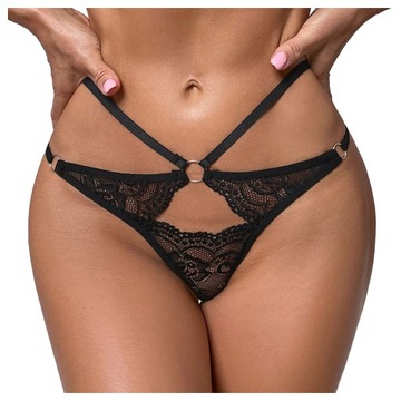 DAMSKIE MAJTKI STRINGI STRAPSY CIENKIE PASKI KORONKA SEXY KOMPLET BIELIZNY