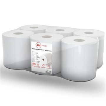 Ręcznik Papierowy Biały Maxi 100m Aro-Pack 6 Rolek 2w Ręczniki Celuloza