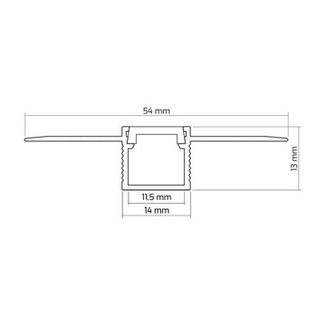 5x Profil LED Wpuszczany Wpust do KARTON GIPS 2m