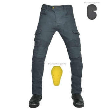 SPODNIE MOTOCYKLOWE BOJÓWKI MĘSKIE JEANSY KEVLAR XXS-4XL, XXS