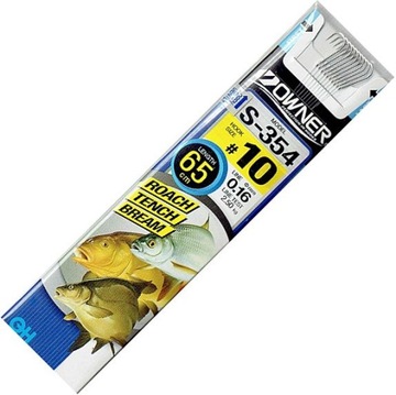 Haczyki OWNER HO-S354 rozmiar nr 10 + przypon 0,16