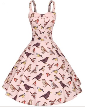 Sukienka koktajlowa w stylu vintage z lat 50 XX wieku pinup retro