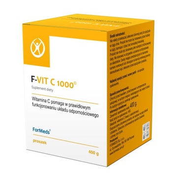 Formeds WITAMINA C F-VIT 1000 w PROSZKU bez DODATKÓW 400 porcji Odporność