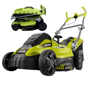 ЭЛЕКТРИЧЕСКАЯ КОСИЛКА RYOBI 36см 1500Вт 5-СТУПЕНЧАТАЯ РЕГУЛИРОВКА RLM15E36H КОРЗИНА 45Л