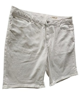 M&S szorty spodenki bermudy jeansowe białe maxi 48