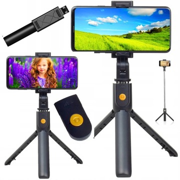 KIJEK DO SELFIE MONOPOD STATYW DO TELEFONU 3W1 ROZKŁADANY Bluetooth 3W1 KIJ
