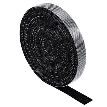 Czarna mocna TAŚMA RZEPOWA, organizer do kabli 20mm x 5m
