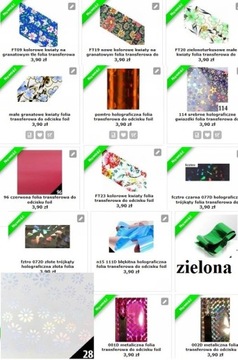 srebrna FOLIA TRANSFEROWA do odcisku 1,5 m folie