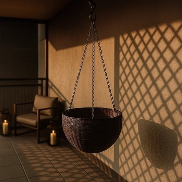 DONICZKA WISZĄCA NA KWIATY KWIETNIK BALKON TARAS ELEGANCKA IMITACJA RATANU