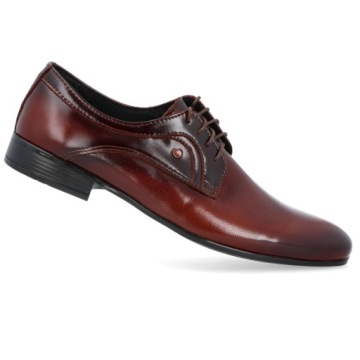 МУЖСКИЕ ФОРМАЛЬНЫЕ ТУФЛИ ИЗ НАТУРАЛЬНОЙ КОЖИ 046 КОРИЧНЕВЫЕ R 44