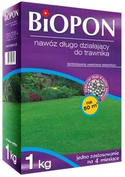 Nawóz długo działający do trawników 1kg Biopon