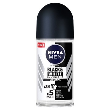 4 x NIVEA MEN Black&White Невидимый оригинальный шариковый антиперспирант, 50 мл