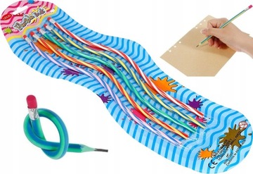 ELASTYCZNE GIĘTKIE OŁÓWKI OŁÓWEK Z GUMKĄ KPL 5 szt