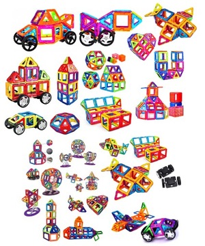 ОБРАЗОВАТЕЛЬНЫЕ МАГНИТНЫЕ БЛОКИ 124 элемента в пластиковом кейсе + БЕСПЛАТНО