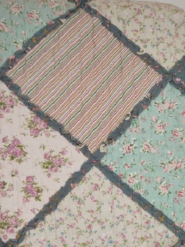 NARZUTA 220x240 2x POSZEWKA 45x45 BAWEŁNIANA PATCHWORK MULTI