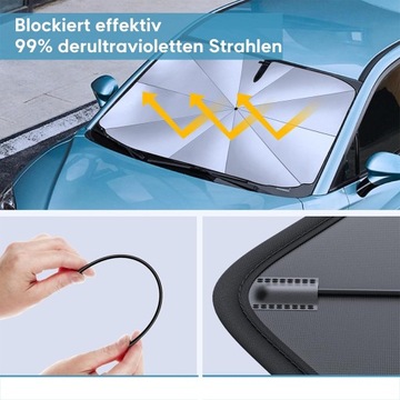 СОЛНЦЕЗАЩИТНЫЙ КОЗЫРОК ЗОНТ 142x77см ДЛЯ АВТОМОБИЛЯ КОВРИК ДЛЯ АВТОМОБИЛЯ