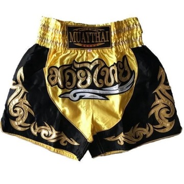 Spodenki Bokserskie Kickboxing Muay Thai MMA - Złote XS