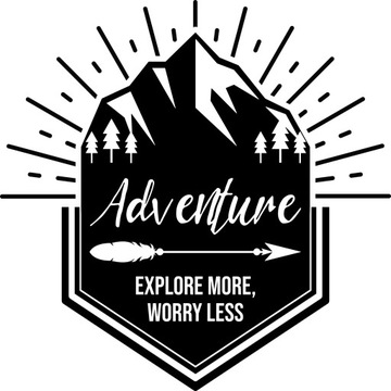 NAKLEJKA ADVENTURE góry na samochód auto KAMPER przyczepa kempingowa 70cm