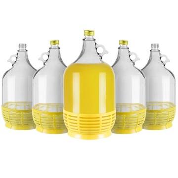 6x DAMA 5L W KOSZYKU Z ZAKRĘTKĄ baniak gąsior balon na wino wódkę