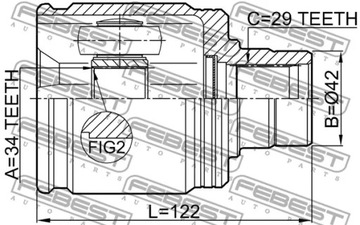 FEBEST 0311-ACC22RH SADA KLOUBU HŘÍDEL HNACÍ