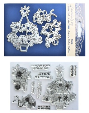 WYPRZEDAŻ Tattered Lace ŚWIĘTA, CHOINKA wykrojniki + stemple