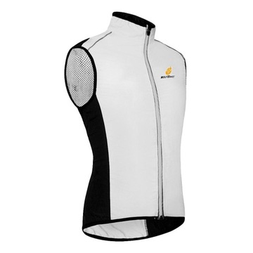 Odblaskowy, wiatroszczelny płaszcz rowerowy unisex, biały, SS biały