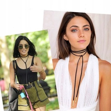 zestaw! NASZYJNIK CHOKER komplet GOTYK rzemyk boho