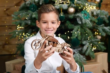 Мотор Мотоцикл ПАЗЛ 3D механический деревянный