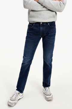 Spodnie męskie jeansowe TOMMY HILFIGER proste jeansy denim W28 L32