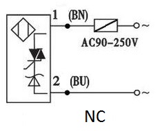 Индуктивный датчик 90 В 230 В переменного тока NC Датчик приближения M12