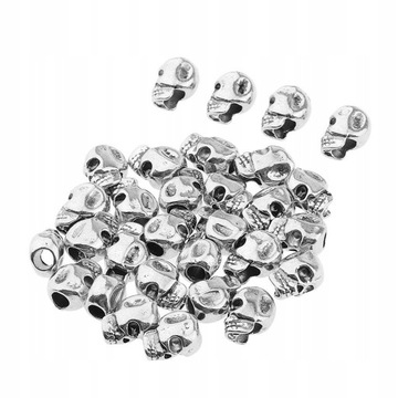 Шикарные металлические бусины для волос с черепом и бородой