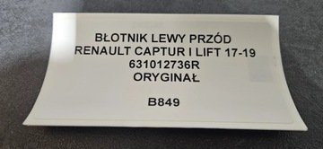 BLATNÍK LEVÝ PŘEDNÍ RENAULT CAPTUR I FACELIFT 17-19