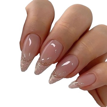 НАКЛАДКИ ДЛЯ ИСКУССТВЕННЫХ НОГТЕЙ С ГЕЛЕВОЙ НАКЛЕЙКОЙ 24 ШТ.