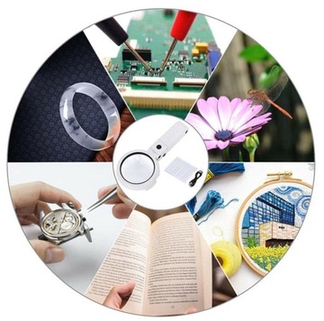 DUŻA SKŁADANA RĘCZNA STOJĄCA LUPA LED USB SZKŁO POWIĘKSZAJĄCE 5X 11X