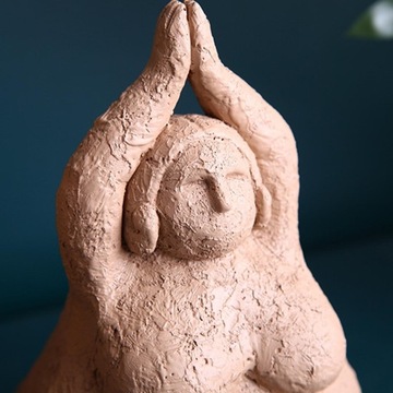 Толстая леди Скульптура Йога Орнамент Настольный Декор для йоги Смола Толстый стиль 01