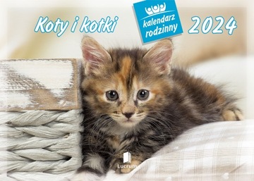 KALENDARZ RODZINNY ŚCIENNY LUCRUM 2024 KOTY KOTKI