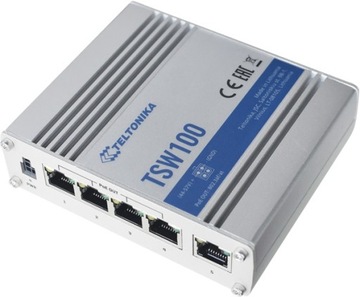 Коммутатор Teltonika TSW100 PoE 5x RJ45 1000 Мбит/с, 4x PoE, 60 Вт