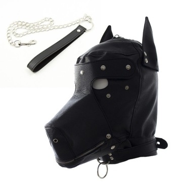 BDSM Sexual Love Slave Dog Head Leather Mask
