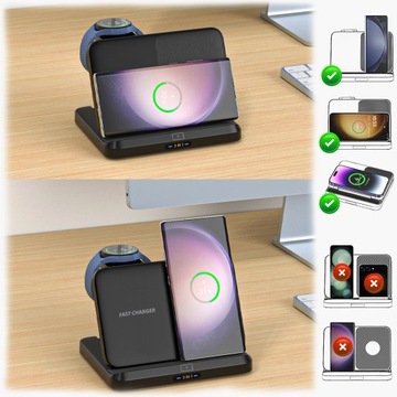 Быстрое индуктивное беспроводное зарядное устройство для Samsung Z Flip Fold 3in1 15W