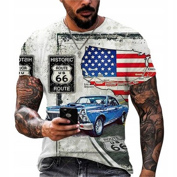 T-SHIRT MĘSKI KOSZULKA 3D NADRUK ROUTE