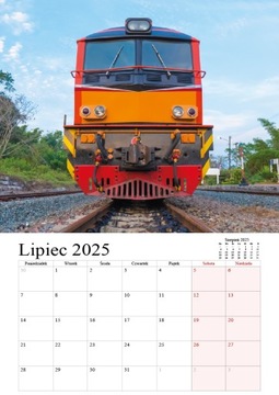 Календарь 001 на 2025 год Поезда А3 вертикальный 7 карточек
