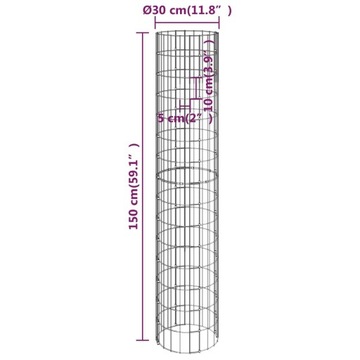 VidaXL Габионные корзины, круглые, 4 шт., Ø30x50/10