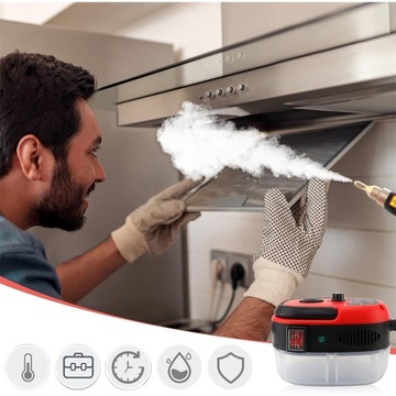 RĘCZNY ODKURZACZ PAROWY O MOCY 2500 W PRZENOŚNY 1000ML Z 3 GŁOWICE SZCZOTEK