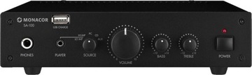 SA-100/SW kompaktowy wzmacniacz stereo Monacor