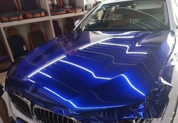 СИНИЙ МЕТАЛЛИЧЕСКИЙ ШПОН, ВЫСОКИЙ БЛЕСК